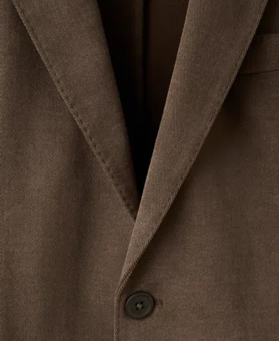 Mango Slim Fit Stretch Cotton Blazer In Brown