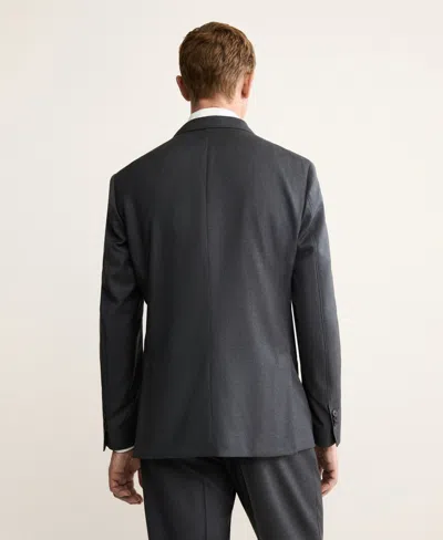 Mango Double Breasted Wool Jacket In Gray