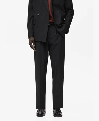 Mango Boston Regular Fit Suit Pants In Black