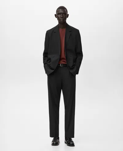 Mango Boston Regular Fit Suit Pants In Black