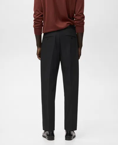 Mango Boston Regular Fit Suit Pants In Black
