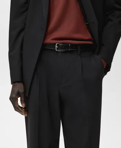 Mango Boston Regular Fit Suit Pants In Black
