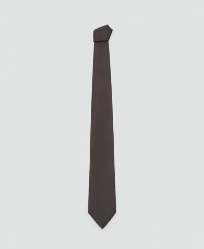 Mango Men's Plain Silk Tie In Black