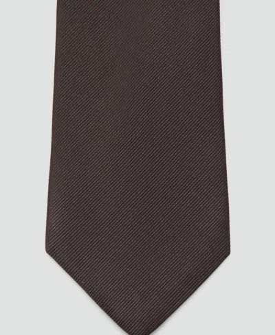 Mango Men's Plain Silk Tie In Black