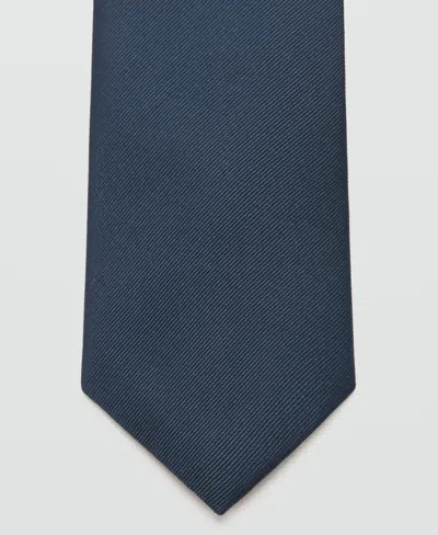 Mango Men's Smooth Micro-structured Tie In Blue