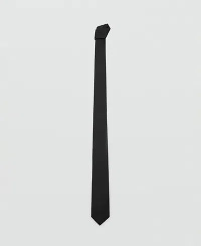 Mango Men's Smooth Micro-structured Tie In Black