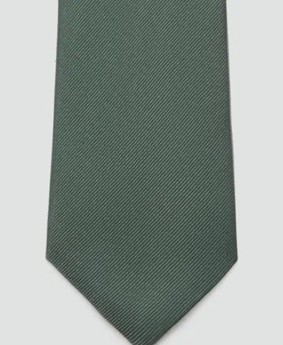 Mango Men's Plain Silk Tie In Green
