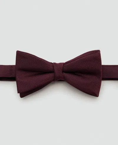 Mango Men's Microstructure Classic Bow Tie In Burgundy