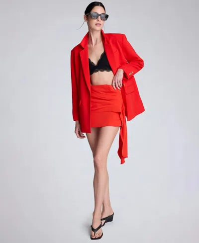 Kenneth Cole Oversize Luxe Twill Blazer In Red