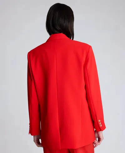 Kenneth Cole Oversize Luxe Twill Blazer In Red