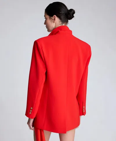 Kenneth Cole Oversize Luxe Twill Blazer In Red