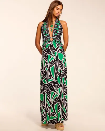 Ramy Brook Rayna Jersey Plunging Maxi Dress In Multi