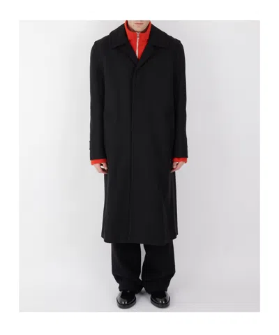 Rier Loden Wool Coat In Black