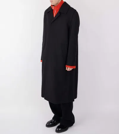 Rier Loden Wool Coat In Black