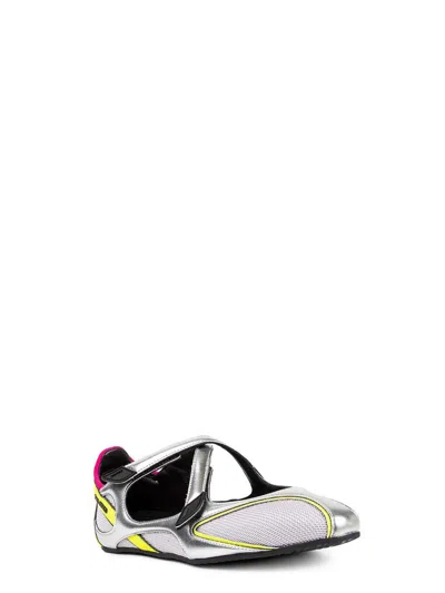 Attico Floor 01 Multicolor Ballet Shoes With Logo On The Side And Cut-out Design In Fabric Woman