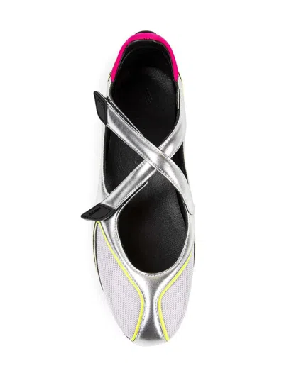 Attico Floor 01 Multicolor Ballet Shoes With Logo On The Side And Cut-out Design In Fabric Woman