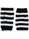Gucci Striped Wool Fingerless Gloves In Blue/white