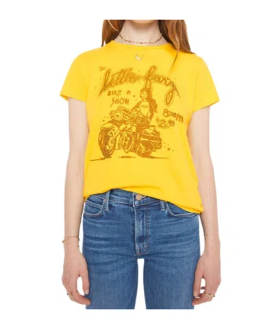 Mother Womens The Boxy Goodie Goodie Graphic-print Cotton-jersey T-shirt Little Fury In Yellow