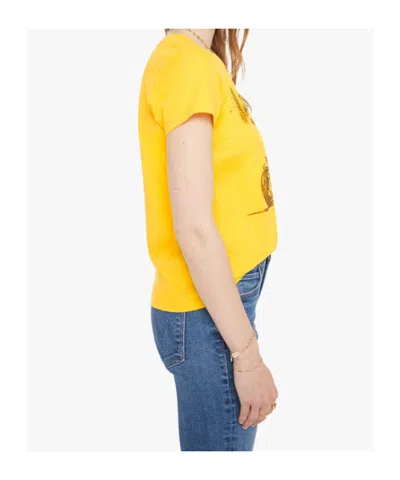 Mother Womens The Boxy Goodie Goodie Graphic-print Cotton-jersey T-shirt Little Fury In Yellow