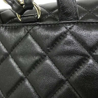 Pre-owned Chanel Black Mesh Leather Backpack ()