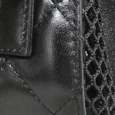 Pre-owned Chanel Black Mesh Leather Backpack ()