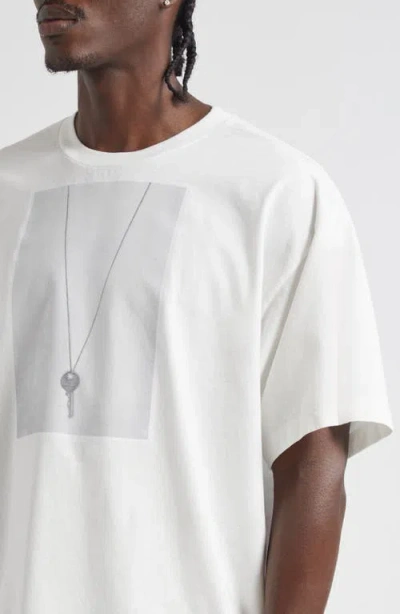 Mm6 Maison Margiela T-shirt With A Digitally Inspired Key Print On The Chest In White