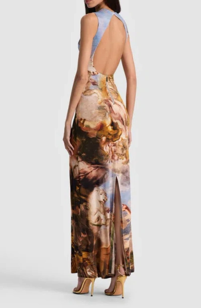 Alice And Olivia Renaissance Delora Open-back Maxi Dress In Multi