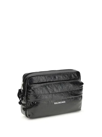 Balenciaga Black Lamb Ovis Aries Aries Shoulder Bag In Black