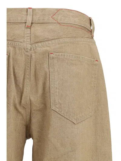 Jacquemus Beige Cotton Straight-leg Jeans In Brown