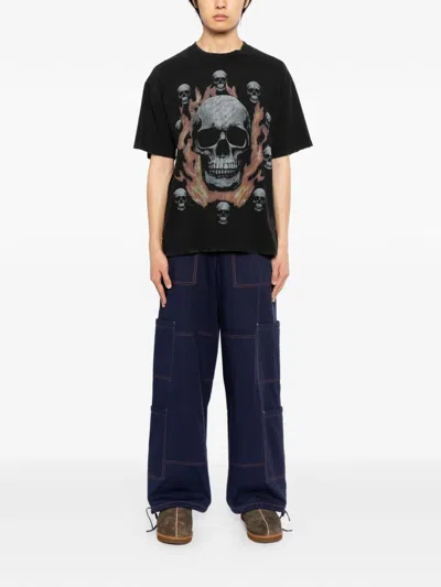 Warman Skull Printed T-shirt In Black