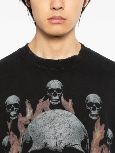 Warman Skull Printed T-shirt In Black