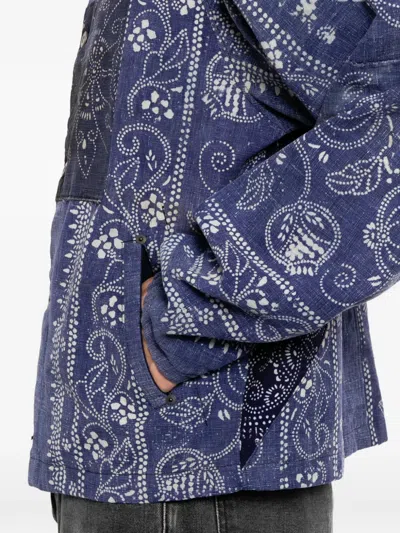 Kafeneo By Tbf Patch-work Shirt Jacket In Blue
