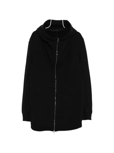 Julius Black Twisted Tuck Hoodie In Black