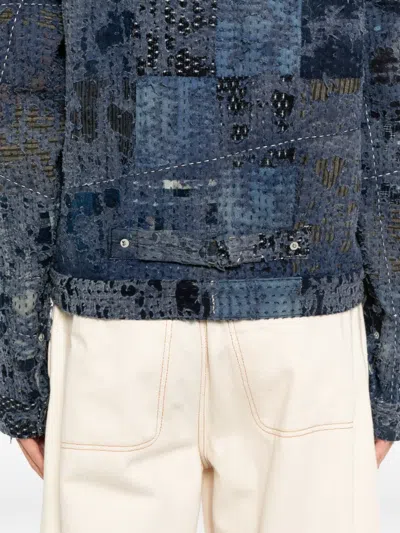 Kafeneo By Tbf Patch-work Jacket In Blue