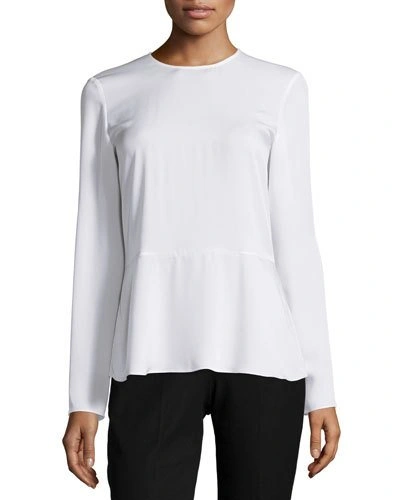 Theory Dionelle Pintuck Long-sleeve Top