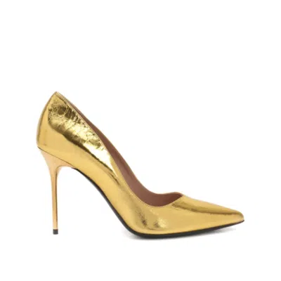 Balmain Leather Pumps Women In Gold