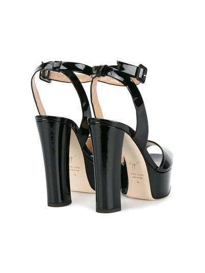 Shop Giuseppe Zanotti Design Black Patent Betty 130 Sandals