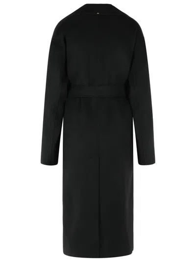 Sportmax Cose Robe Coat Virgin Wool Belted In Black