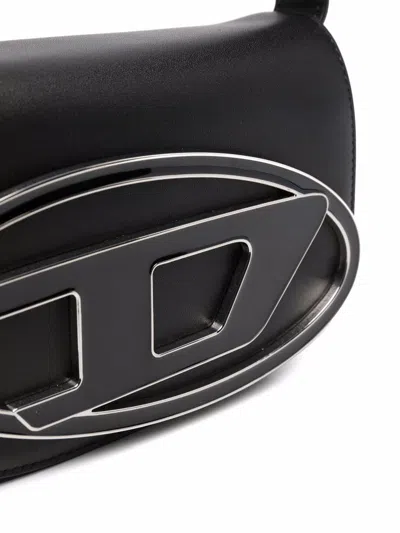 Diesel Mini Shoulder Bag In Soft Nappa Leather With Logo Detail In Black