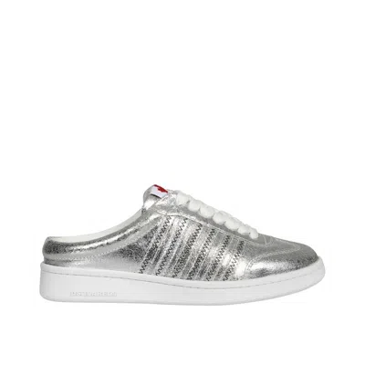 Dsquared2 Boxer Open Back Sneakers Women In Silver