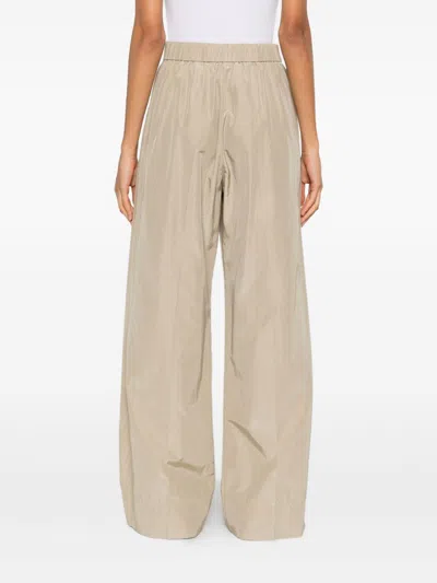 Forte Forte Beige Polyester Cotton Trousers In Brown