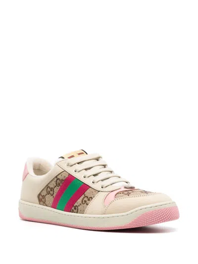 Gucci Gg Supreme Fabric Sneakers With Web Motif In Multi