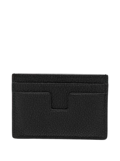 Tom Ford Logo-print Leather Cardholder In Black