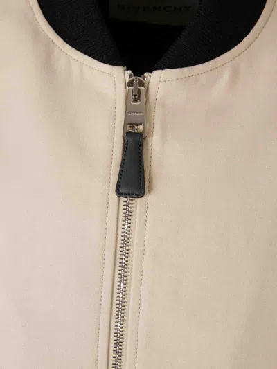 Givenchy Silk Nylon Jacket Contrast Sleeves Pockets In Black