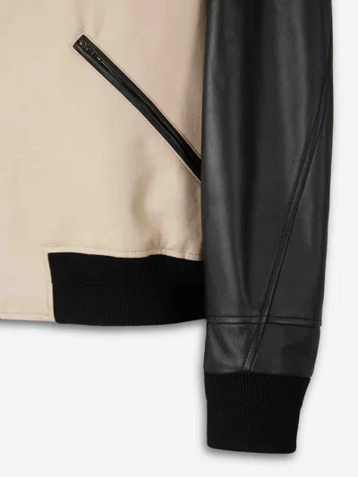 Givenchy Silk Nylon Jacket Contrast Sleeves Pockets In Black