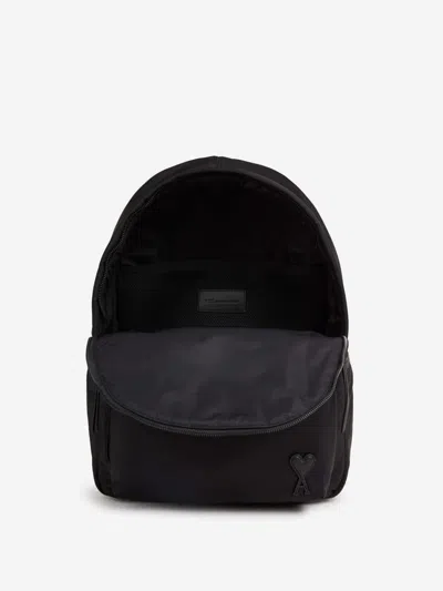 Ami Alexandre Mattiussi Ami Backpack Bag In Smooth Black Polyamide In Black