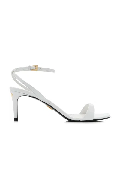 Prada Leather Ankle Strap Sandals Open Toe Heel In Multi