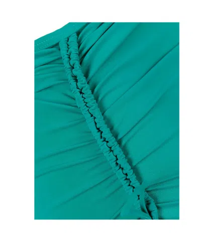 Isabel Marant Logo Ruffle Lace Bikini Swimsuit In Green