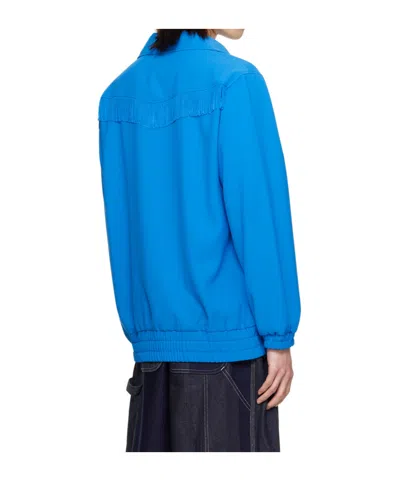 Needles Blue Logo-embroidered Sweatshirt In Blue