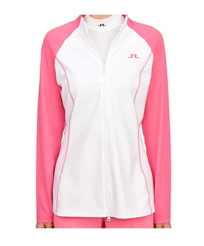 J. Lindeberg Zippered Long-sleeved Casual Jacket In White